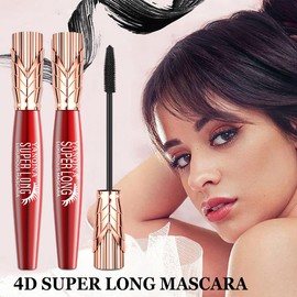 2Pcs Super Long Mascaras,4D Waterproof & Smudge Proof Mascara Liquid Lash Extensions Stereo Lengthening Mascara For Women,Quick-Not Sticky Long Lasting No Clumping