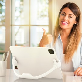 Honsky Thumbs Up Tablet Stand,Portable Monitor Stand Holder for Desktop,Tablet Display Stands Holder, Stand for Desk Universal Cute,White