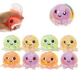 8PCS Squishy Balls, Squishy Fidget Toys, Cute Octopus Pattern Great Gift for Boys & Girls Funny Birthday Joke Prank & Present to Pass Time (Random Color)