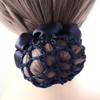 3 Pack Black Crochet Bun Covers, Elastic Hair Ties for