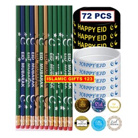 (72 Pack) Eid Pencils + Eid wristbands + Lantern + 400 Eid Stickers Eid Favors Eid Mubarak decoration Eid Favors Eid gifts Islamic wall decoration Ramadan favors Islamic Favors Ramadan decoration