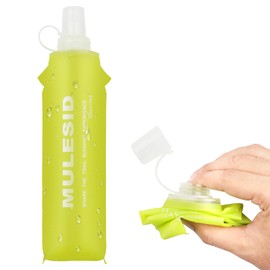 MULESID Soft Flask Running Bottles Collapsible Water Bottle Foldable for Traveling Running Vest Collapse Hydration TPU 250ml 500ml for Runner (500ml/16.9oz - 1pcs)