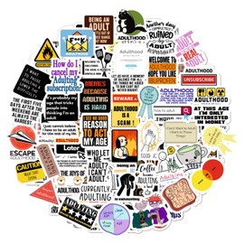 BulbaCraft 100Pcs Funny Adulting Stickers, Adulting is Hard Stickers, Funny Stickers for Adults, Adult Reward Stickers, Funny Gifts for Adults, Gag Gifts for Adults, Funny Adult Gifts