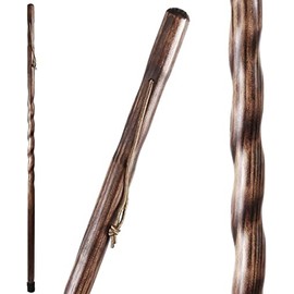 Brazos 55" Twisted Trail Blazer Handcrafted Walking Stick, Brown, Made in The USA