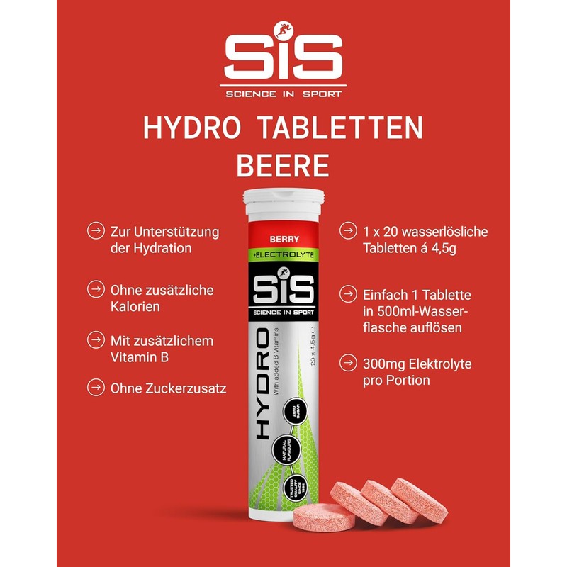 Science in Sport Go Hydro Hydration Tablets - Berry, Tube