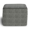 SIMPLIHOME Briella 18 Inch Boho Square Woven Outdoor/ Indoor Pouf