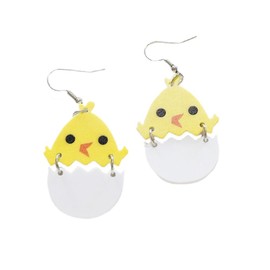 Glittering Easter Earrings for Women Easter Rabbit Earrings Easter Egg Bunny Carrot Sheep Chick Mushroom Dangling Earrings Spring Easter Holiday Party Jewelry-Chick Egg