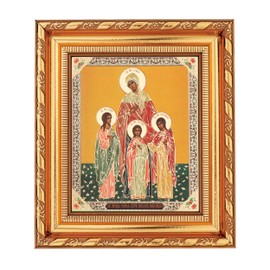 NKlaus Vera, Nadejda, Lybov and Sofia Icon in Frame with Glass 14 x 16 cm Christian 13927