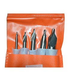 5 Piece Industrial Tools HSS M2 Center Drill & Countersink Set 60 Degree Included Angle - Pouch Packed