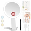 MIYADIVA Lighted Makeup Mirror, 30X Magnifying Mirror with Light and