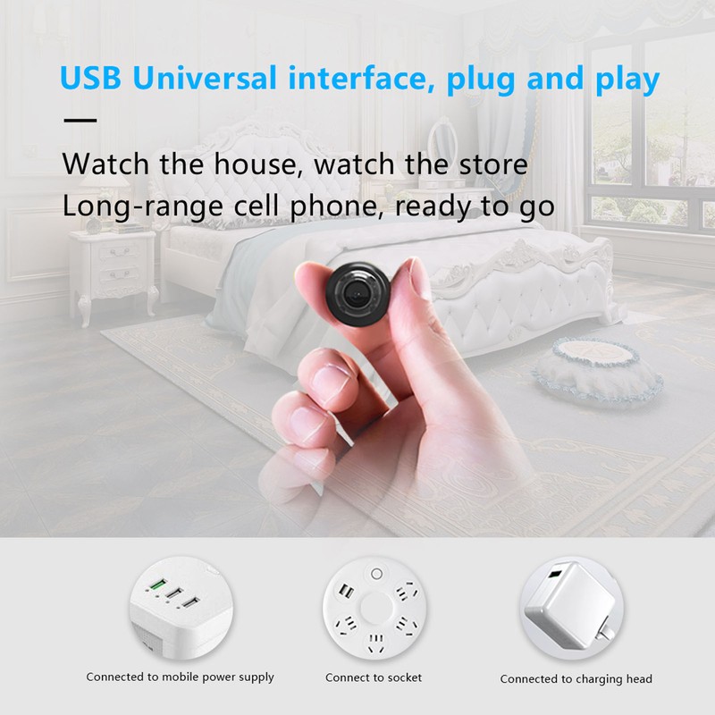 1080p HD Mini Camera Night Vision Motion Detection Camera 90°