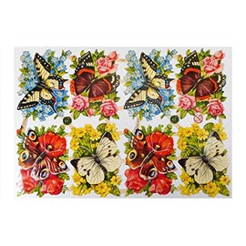 EF GWI 845 Butterfly Flower Rose 7143 Glossy Pictures Pose Pictures Scrapbook Decoration