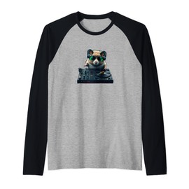 Hamster DJ Raglan Baseball Tee