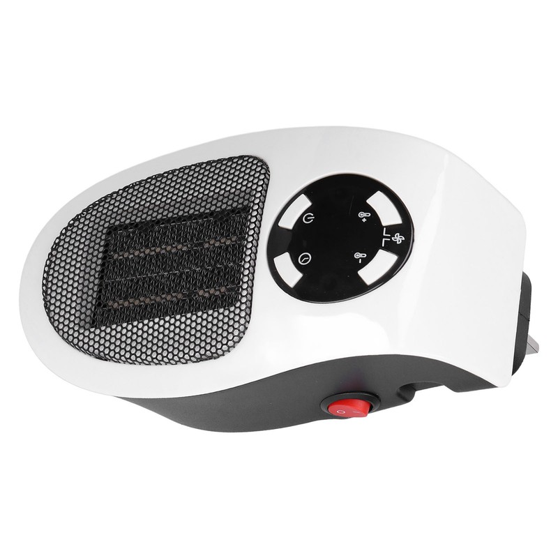 500W Black and White Mini Electric Heater Portable Wall Mounted