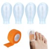 4pcs Waterproof Silicone Toe Protectors with Nursing Bandage