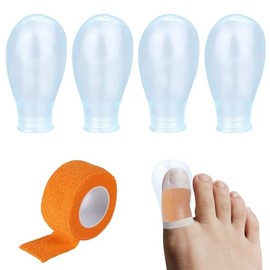 4pcs Waterproof Silicone Toe Protectors with Nursing Bandage