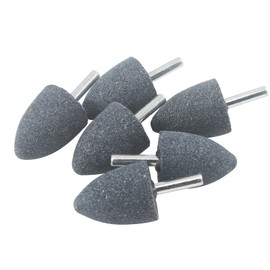 Inovsolid 6 Pcs 30 mm Bullet Shape Grinding Stones 1/4 Inch Shank Aluminum Oxide Mounted Grinding Cone Bits for Drill, Rotary Tools