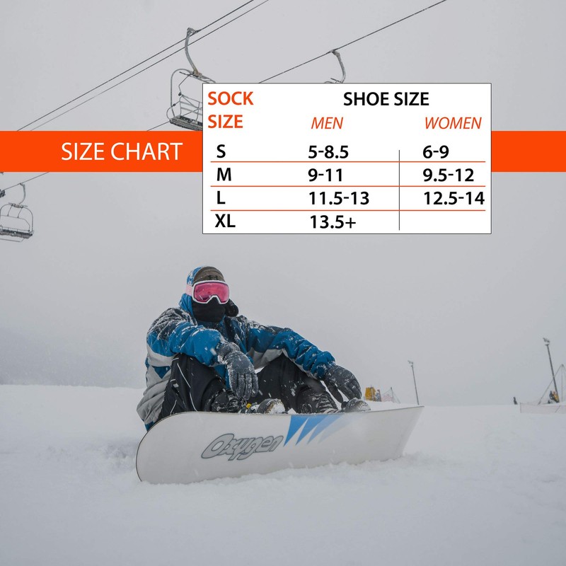 Pure Athlete Snowboard Socks - Comfortable Warm Skiing Snowboarding Sock