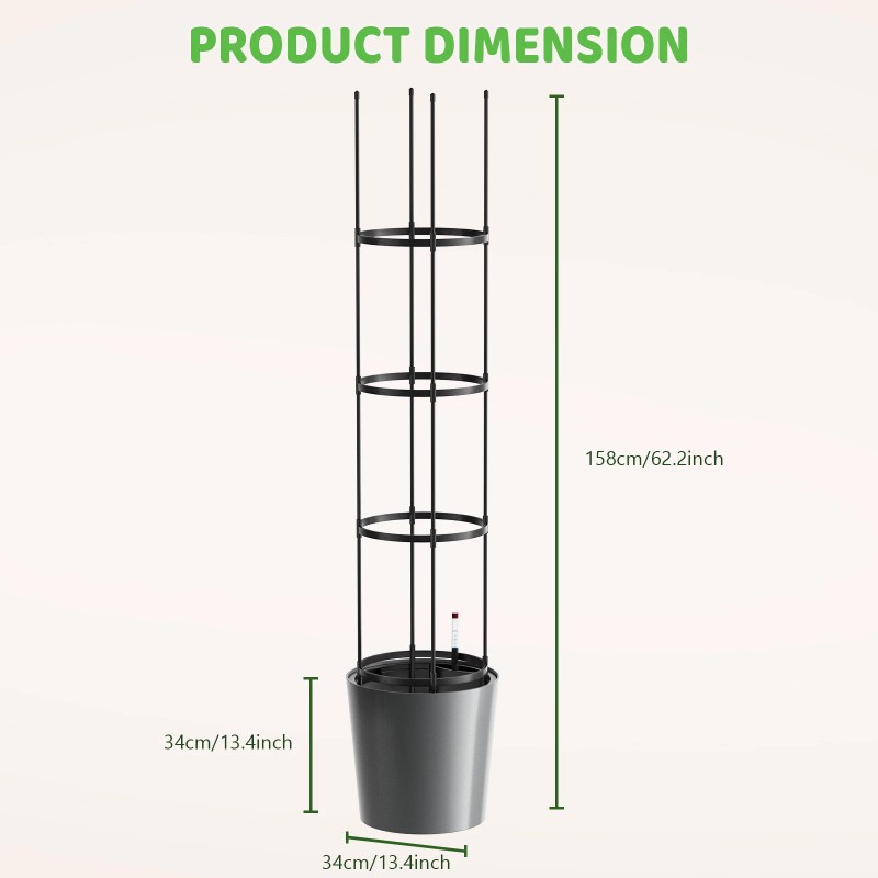 Docred Tomato Planter Boxes with Trellis Wheel 63" Self-Watering Tomato