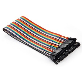Chanzon 40pcs 30cm Long Female to Female Header Jumper Wire Dupont Cable Line Connector 40 pin Ribbon Solderless Multicolored for Arduino Raspberry pi Electronic Breadboard Protoboard PCB Board