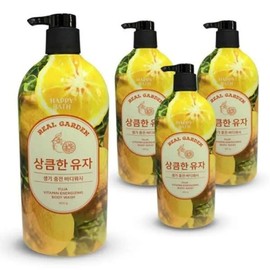Happy Bath Real Garden Yuzu Body Wash 900g 4pcs / 해피바스 리얼가든 유자 바디워시 900g 4개