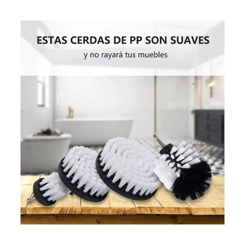 Kit De 4 Cepillos De Limpieza Suaves P Taladro Color