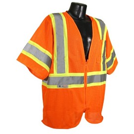 Radians SV22-3ZOM-4X Polyester Mesh Economy Class-3 Safety Vests with Two Tone Trim, 4X-Large, Orange