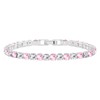 JunyiDIY 6.69 Inch Pink and White Cubic Zirconia CZ Tennis