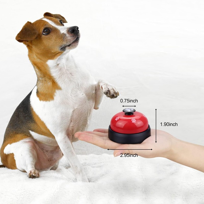 Pet Training Bell, Red and Black, Paw Print Design, Desktop