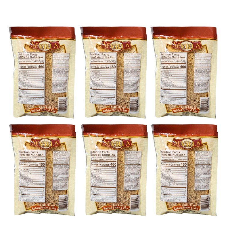 Refried Beans & Rice, Chili Flavor (4.4 oz-6 Pack, Hot)