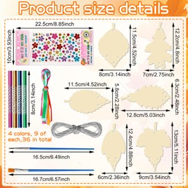 DOWNDRIFT Windspiel Bastelset Kinder 12 Stück Herbstblatt Windspiel,Herbst Windspiel Bastelset Windspiele Bastelset Kinder Holz Ahornblatt Windspiel Basteln DIY für Mädchen Junge Herbst Erntedankfest