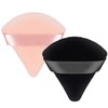 Patelai 2 Pcs Powder Puffs Triangle Makeup Sponge Velvet, Black,