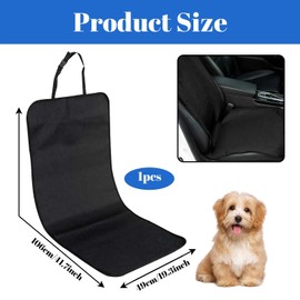 Solbrezeni Front Seat Cover for Dog, Waterproof Black Single Car Seat Cover, Pet Cars Seats Covers for Dog, Easy to Install, for Most Cars, SUVs & MPVs (Black, 106cm*49cm/41.73in*19.29in)