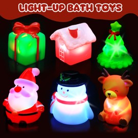 Christmas Bath Toys for Toddlers: Light-Up Floating Baby Toddler Kids Bath Toys Set for Boys & Girls Christmas Birthday Xmas Gifts