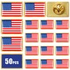 BlissfulTie 50PCS American Flag Lapel Pins Bulk, Metal Square USA