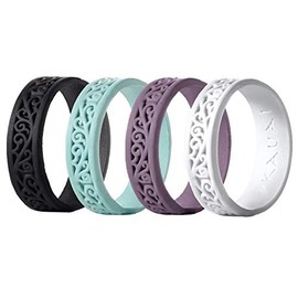 KAUAI Silicone Rings for Women and Men - Rubber Rings Perfect as Promise Ring, Engagement Ring or Wedding Band - Lightweight, Soft, Thin & Stackable Women’s Silicone Wedding Bands (Timeless Series)