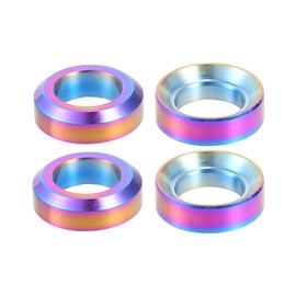 Partuto 4 Pcs M6x5.5 Universal Bicycle Bolt Brake Screw Washer Bolts - MTB Mountain Bike Bicycle Concave Convex Balancer - Titanium Alloy Assorted Color