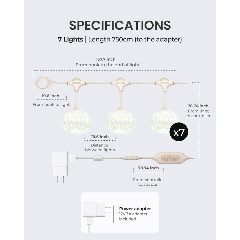 Claymore Cadena 7 String Lights - LED Outdoor String Lights