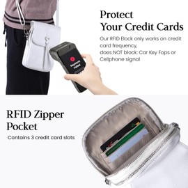 befen Genuine Leather Cross Body Bags for Women Small RFID Cross Body Phone Bag White Handbags for Women with Card Slots