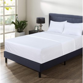 AUSA Luxurious, Comfy & Soft Combed cotton Single Fitted Sheet (90cmx190cm) Extra Deep 12-inch (30cm) with Strong Elastic to Fit Perfectly Around Your Mattress (White, Single)