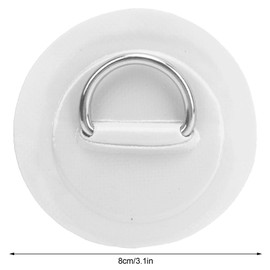 Inflatable Boat D‑Ring Pad, Stainless Steel + PVC D‑Ring Pad Suitable for Inflatable Boat, Raft, Dinghy,Kayak, Canoe, Surfboard(white)