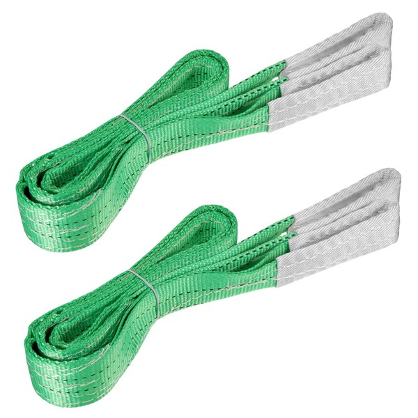 Heavy Duty Lifting Sling Strap 2 Pack Polyester Webbing Slings