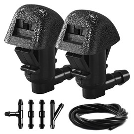 Rebvugr Windshield Washer Nozzles Kit, Windshield Repair Kit, Front Wiper Spray Washer Jet with Fluid Hose & Connectors, Car Accessories for Honda Pilot 2009-2014 2015, Replace OEM# 76810-SZA-A01ZA