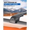 Wonderdriver Lockable Roof Rack Cross Bars 220lbs Compatible with Jeep