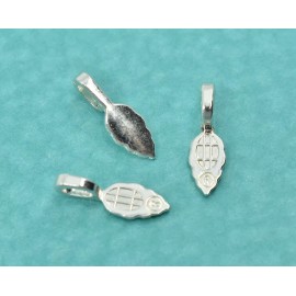 Aanraku MEDIUM SILVER Plated LEAF Bail Pack of 25