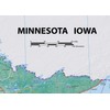 Minnesota and Iowa Physical Map - 23.3 x 16.5 Inches