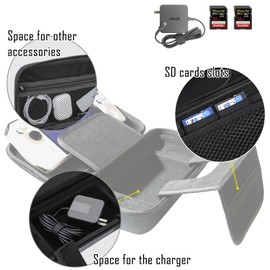 【Carry Case+Screen Protector】 Hard Case for ROG Ally and Accessories, Carrying Case for Asus ROG Ally - Shockproof, Non-Slip and Scratch-Proof Travel-Friendly Suitcase (Grey)