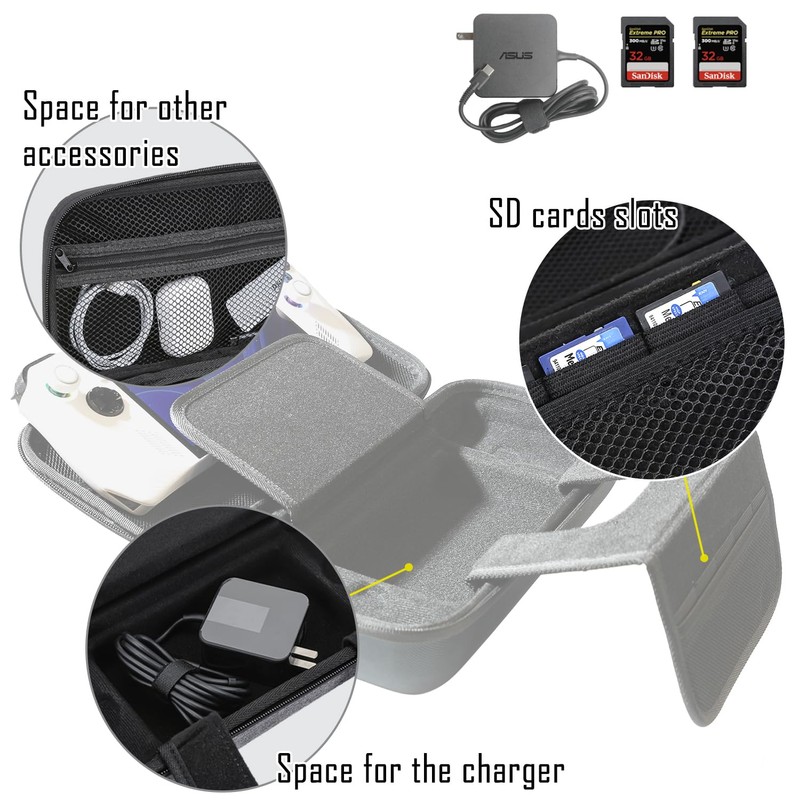 【Carry Case+Screen Protector】 Hard Case for ROG Ally and Accessories,