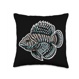 Tiger Plecos Fish Lover Freshwater Aquarium Fish Throw Pillow