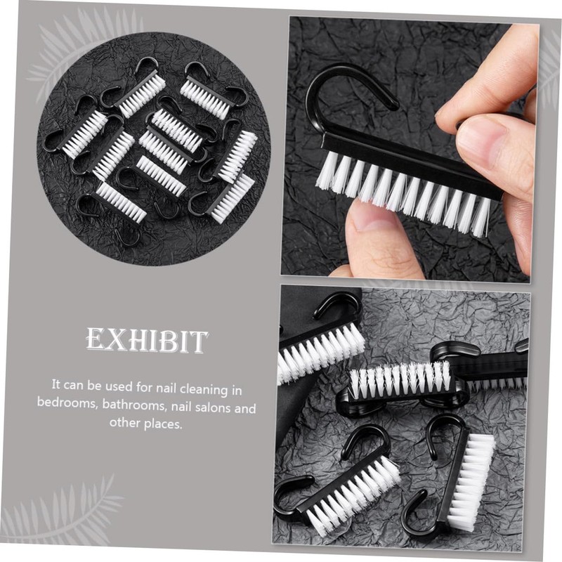 Healeved Small Nail Art Brush Set 10pcs Plastic Nail Scrub